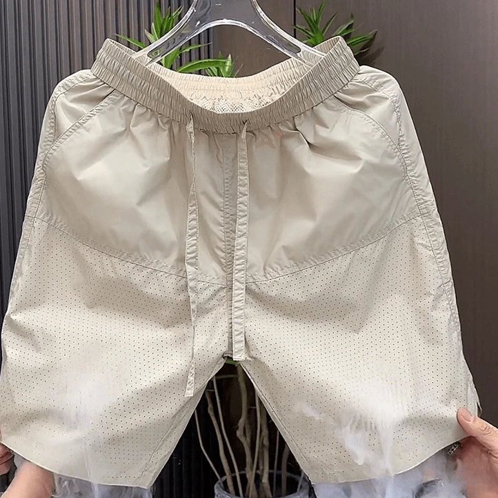 男时尚休闲裤透气纯色抽绳弹力韩版潮流宽松百搭短裤夏季简约速xh