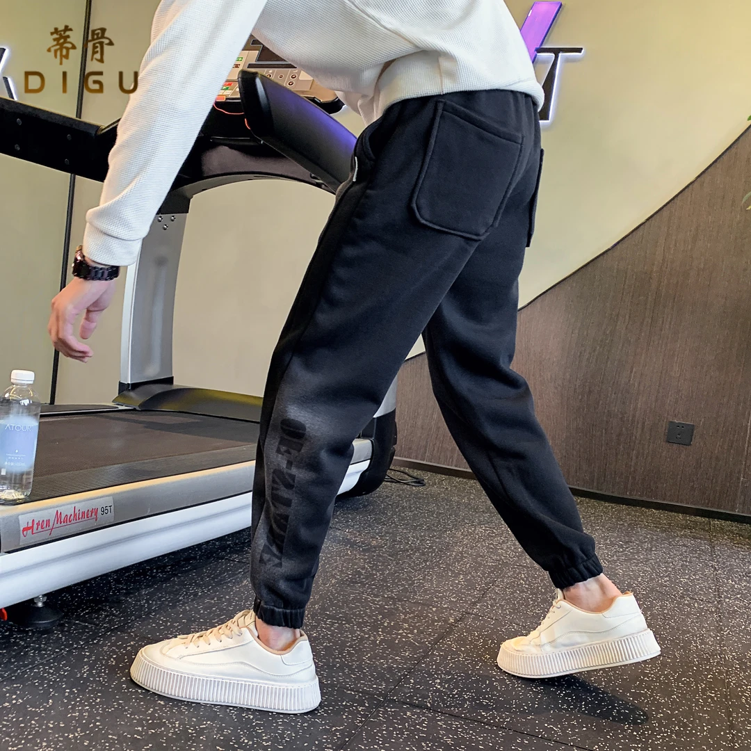 高端卫裤男士秋冬季加绒加厚休闲裤男装2023新款爆款痞帅百搭裤子