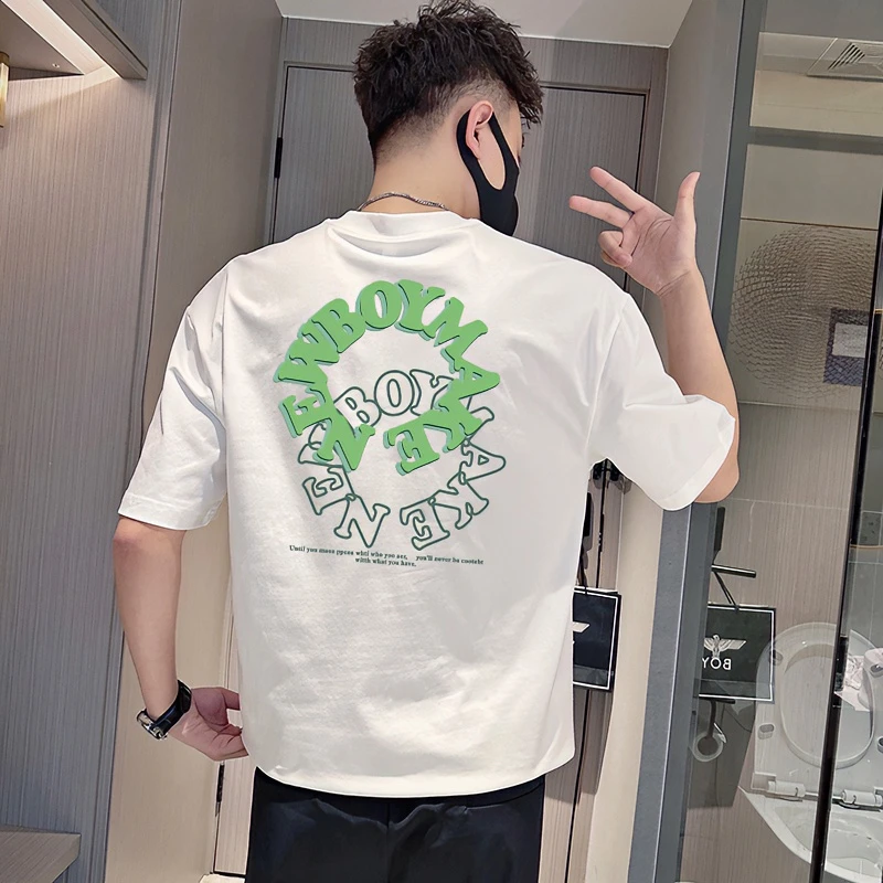 男士短袖t恤夏季薄款痞帅高级感潮牌半袖男装网红款纯棉体恤上衣