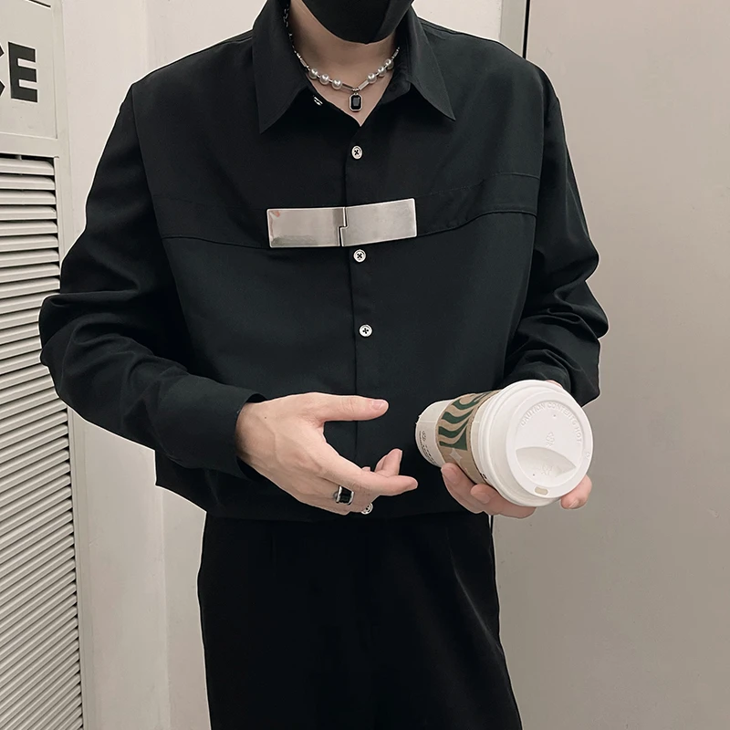 2023新款潮牌男士衬衫春秋季痞帅高端长袖衬衣小众百搭上衣服男装