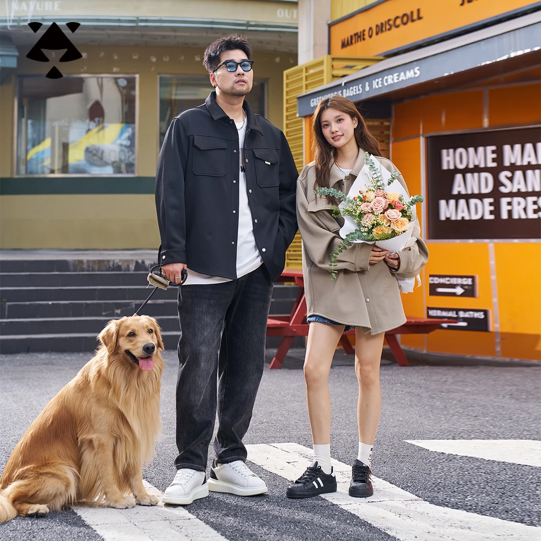 【加绒免烫】森老板大码男装秋冬季男外套宽松显瘦大码保暖衬衫