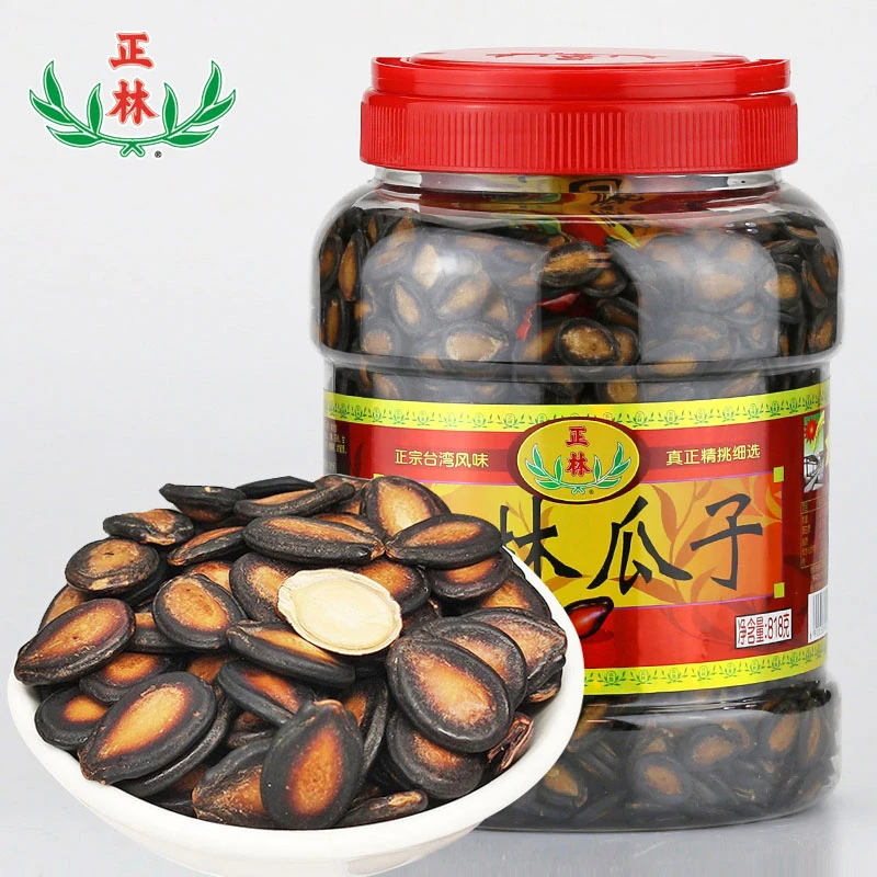 正林黑瓜子五香味大片西瓜子3A大桶装818g桶黑瓜子休闲食品特产