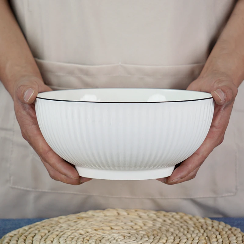 【主播补贴】1只山田竖纹大碗家用颜值陶瓷餐具汤碗面碗