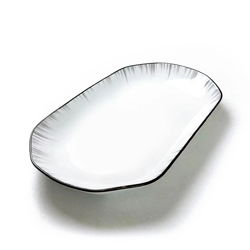 【粉丝福利】1只渐变灰30鱼盘家用颜值陶瓷餐具烤鱼蒸鱼盘