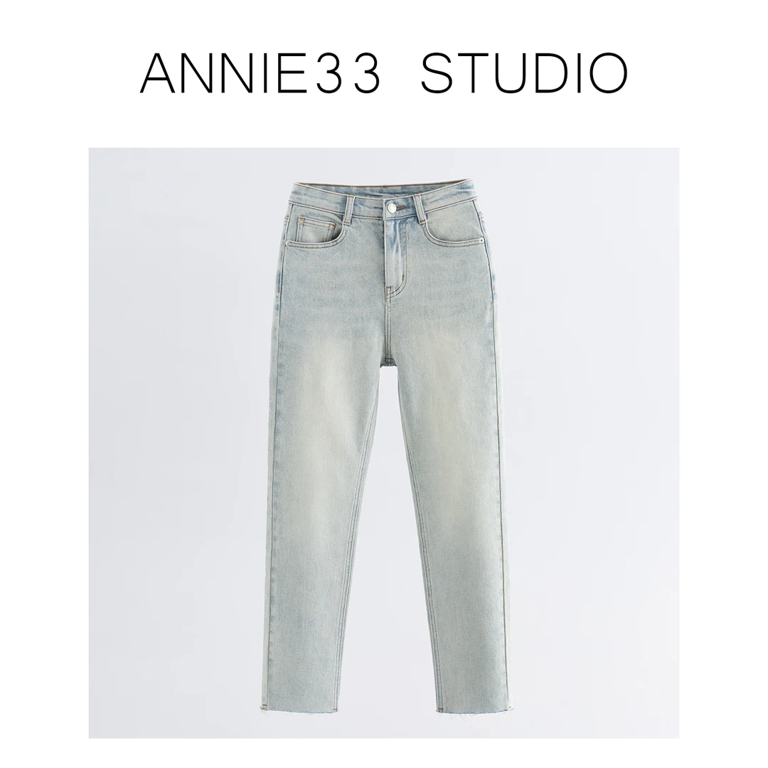 ^3宝^【女神牛仔裤】直筒长裤时尚休闲修身XM062