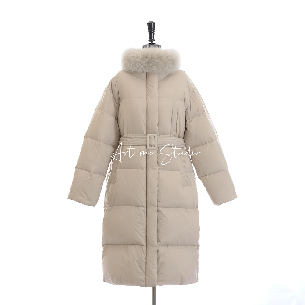 3姐【韩女超轻两色长款收腰羽绒服 】1129w24225