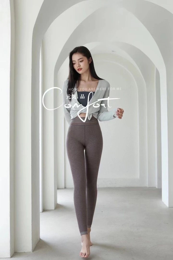 元気品棉质竖条纹九分裤加厚显瘦自发热保暖裤打底裤女士