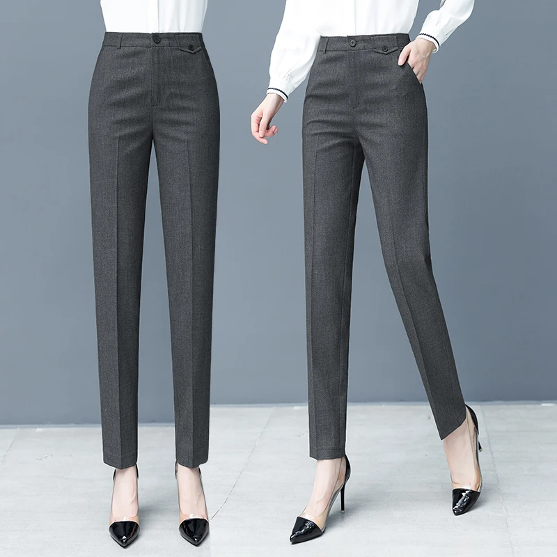 职业西装裤女秋季2024新款百搭休闲裤高腰显瘦时尚小脚烟管裤西裤