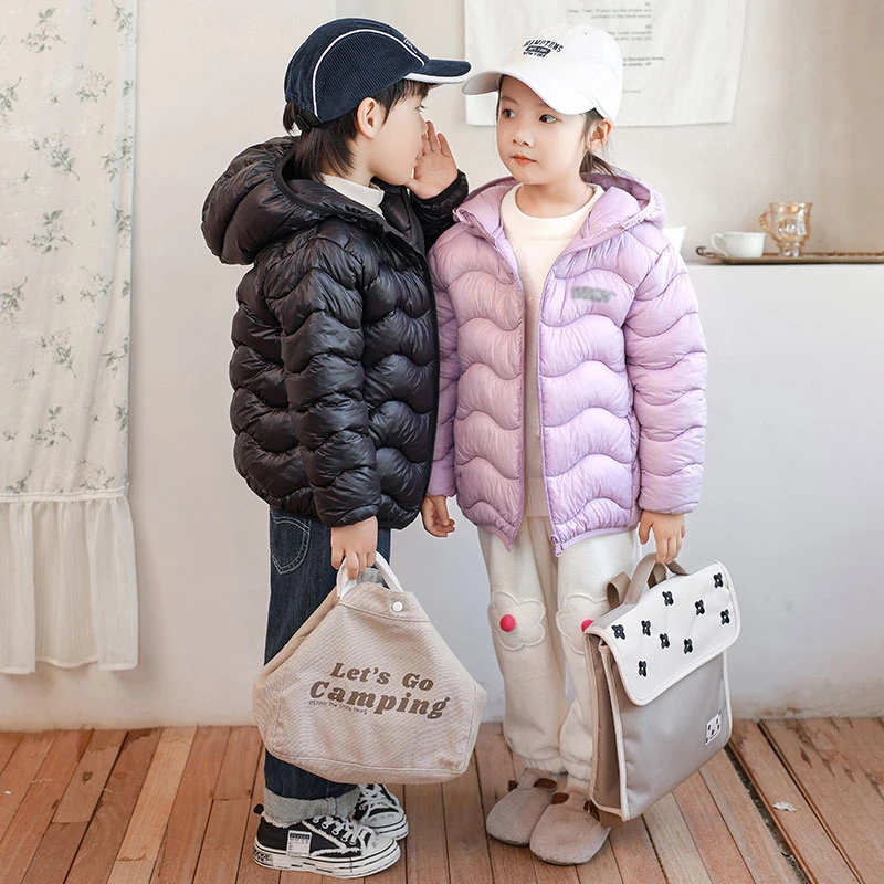 反季棉袄儿童棉服轻薄款男童女童短款连帽棉衣中大童秋冬小孩外套