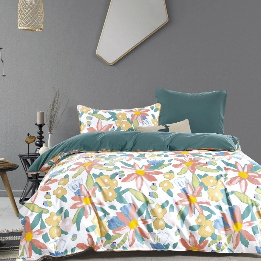 N1777 纯棉标准13376被套花町物语-白双人被套200*230高密度柔软