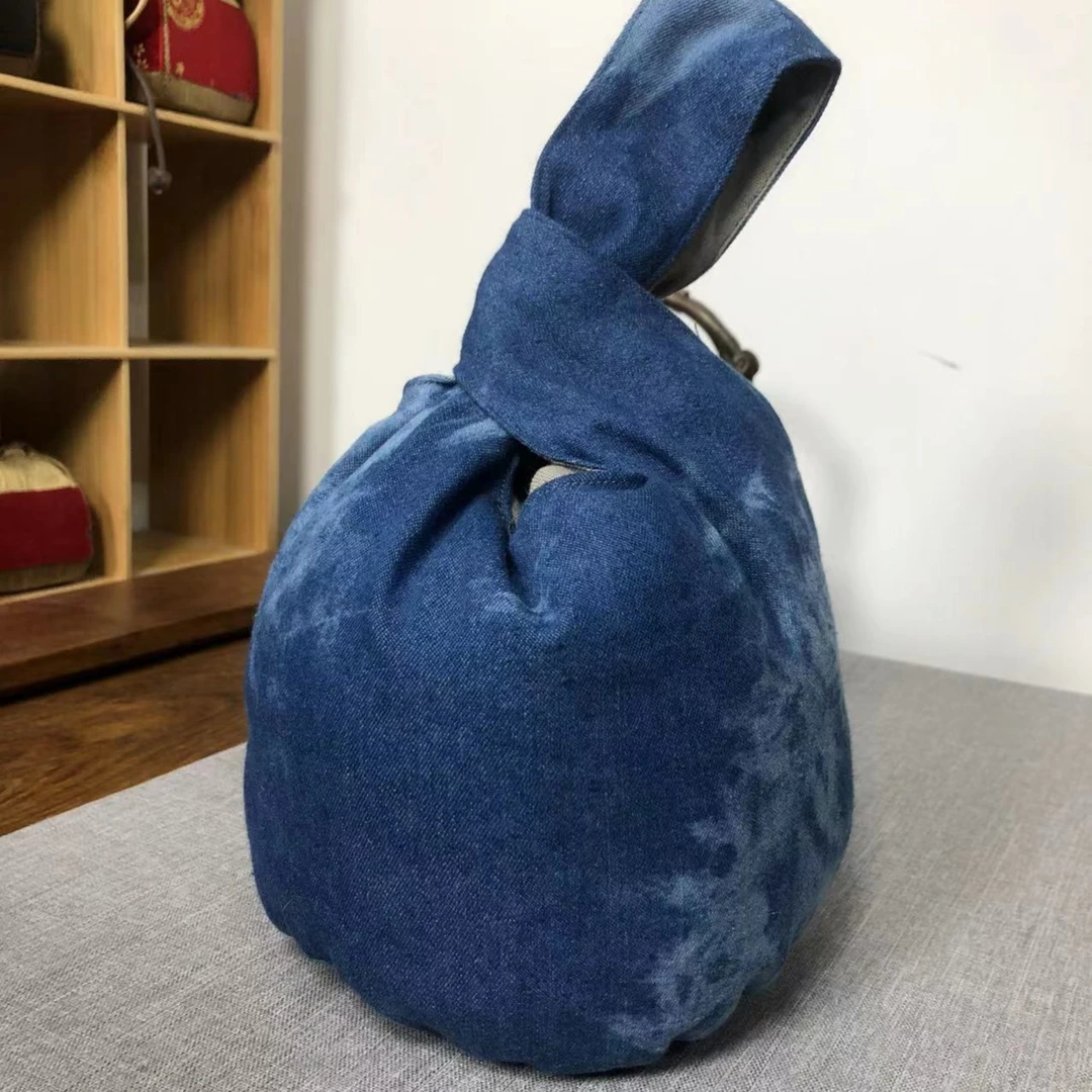 扎染手腕一壶四杯袋 茶道配件旅行茶具收纳袋 彧红手作