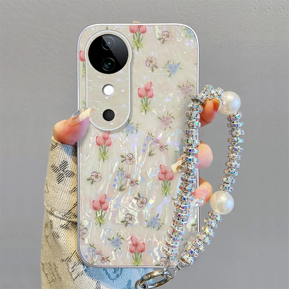 适用vivos19手机壳新款s19pro轻奢高级小众s18全包防摔硬壳手链女