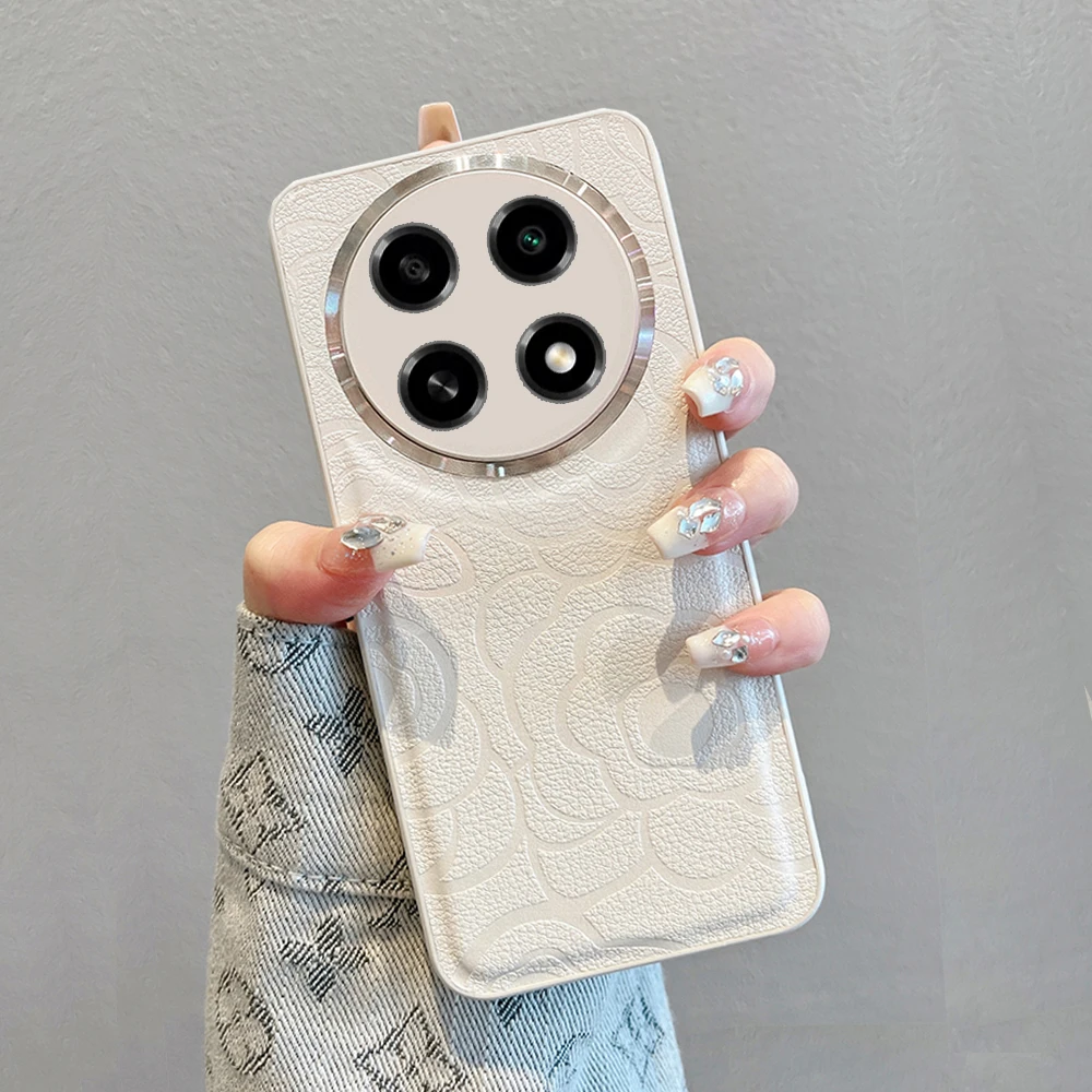 适用oppoa2pro手机壳新款ins简约时尚山茶花高级女5g曲屏全包防摔