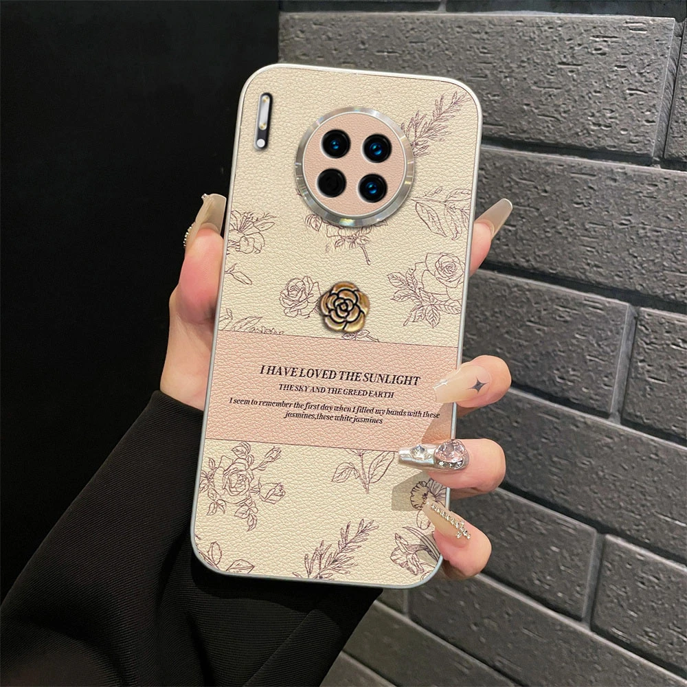 适用华为mate30手机壳mate30pro新款30e小香风轻奢皮纹5g曲屏防摔