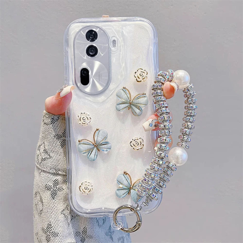 适用opporeno11手机壳reno11pro新款5g高级立体蝴蝶ins全包防摔女