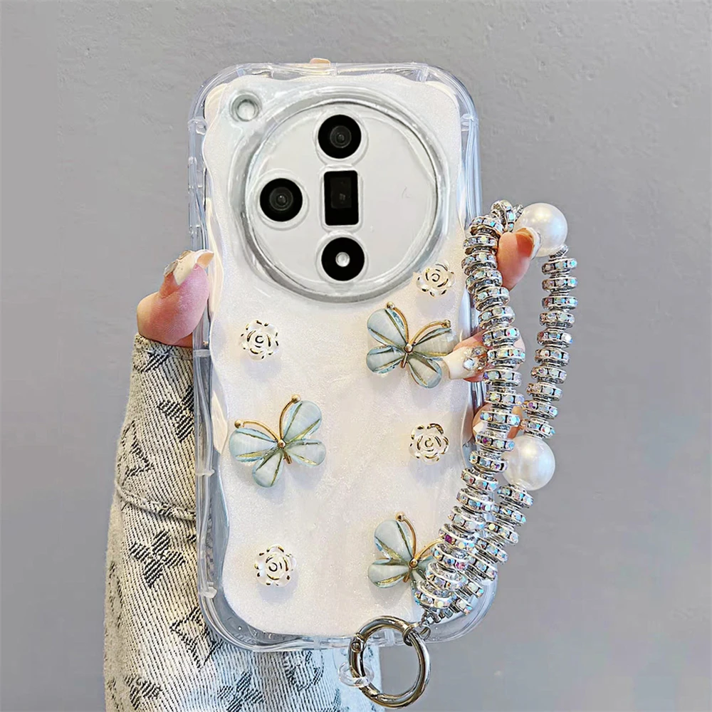 适用oppofindx7手机壳新款findx7ultra高级立体蝴蝶ins全包防摔女