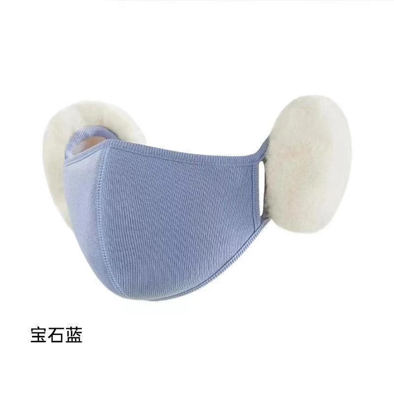 冬季防寒保暖口罩男女通用款加绒加厚护耳口罩一体透气防冻防风