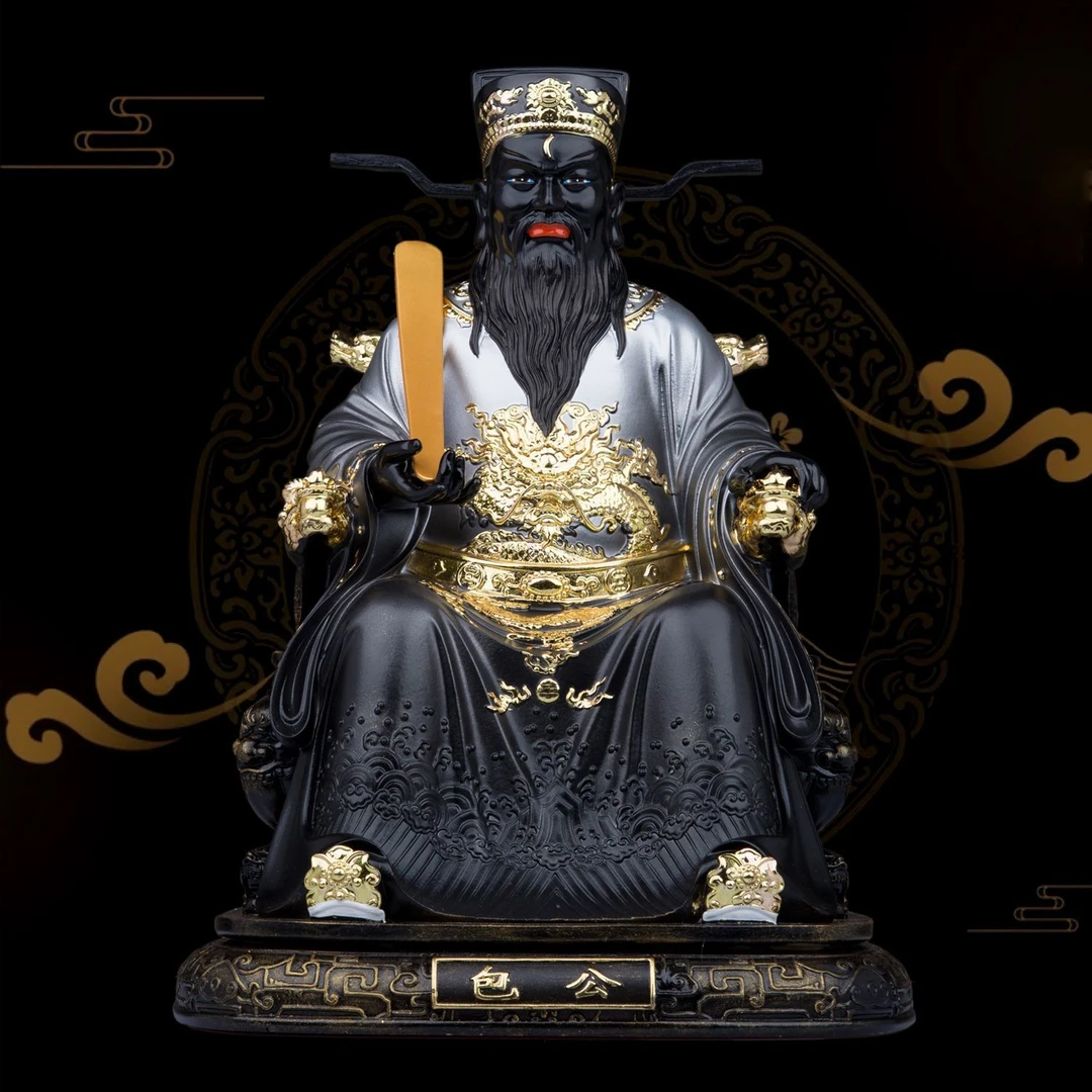 包公树脂树脂包青天包拯大人包文正居家桌面摆件黑衣家居手工摆件
