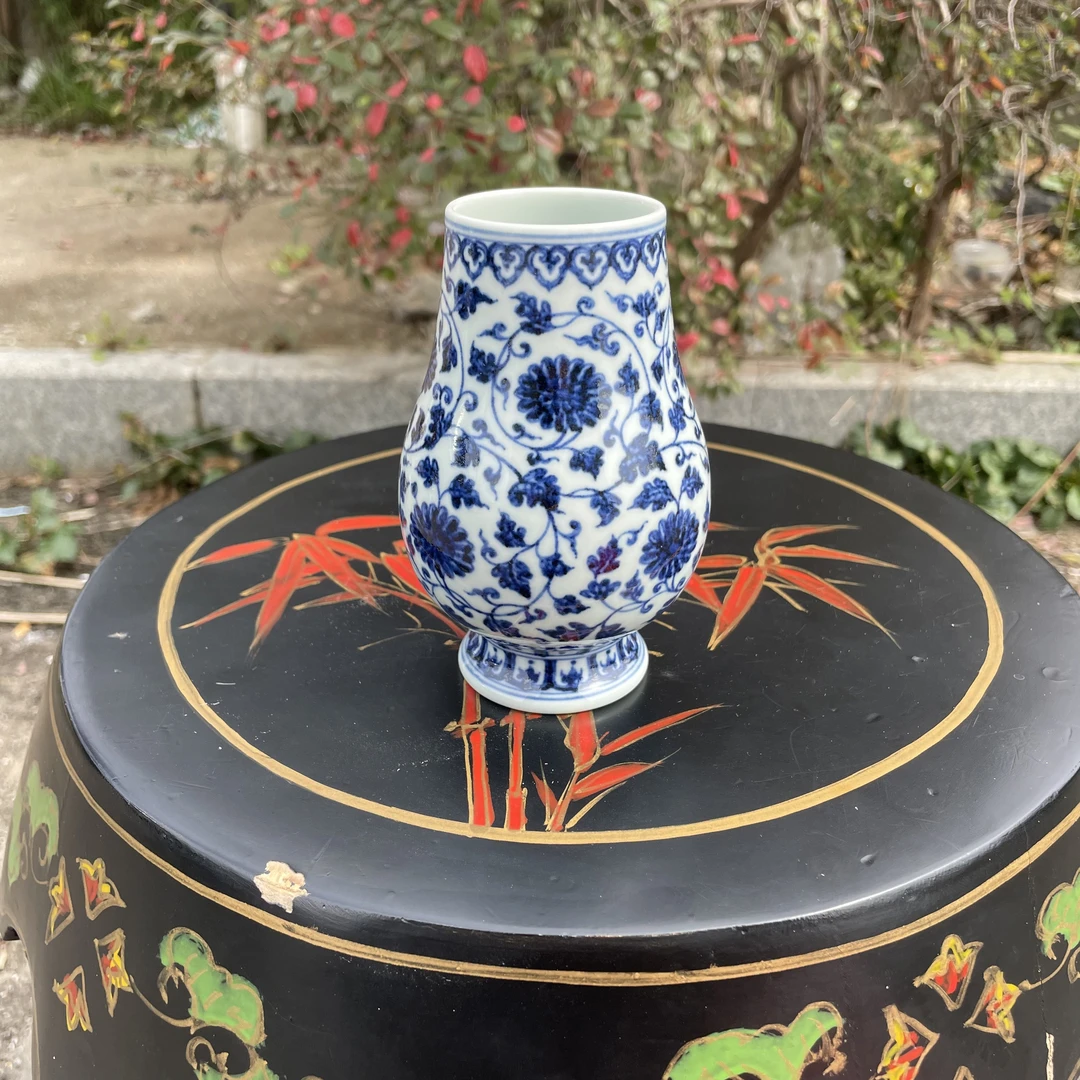 舜瓷天工一品舒斌武缠枝花纹凯恩杯主人杯柴窑手工陶瓷手绘复古