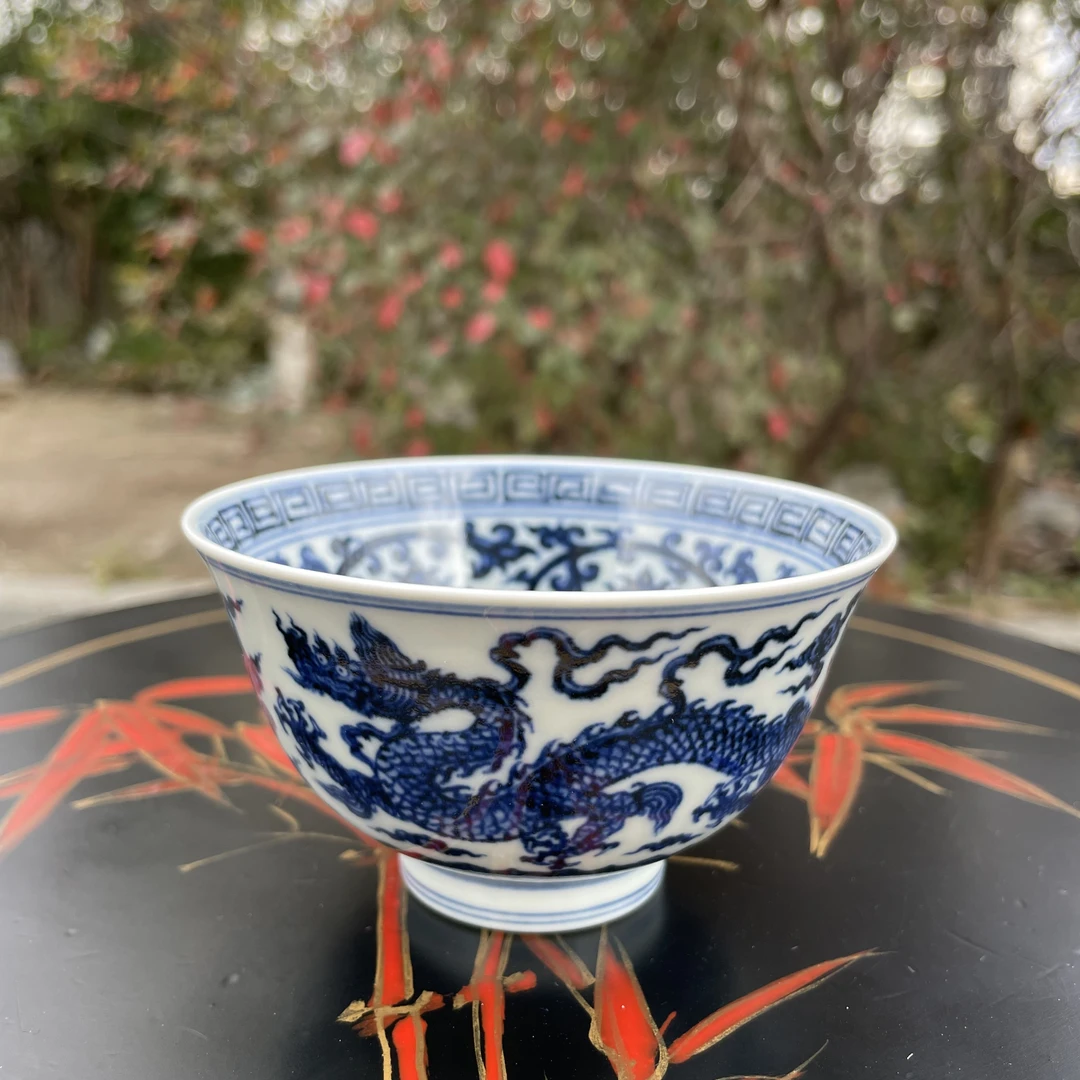 舜瓷天工一品舒斌武祥云双龙杯撇口杯主人杯陶瓷全手工纯手工龙纹