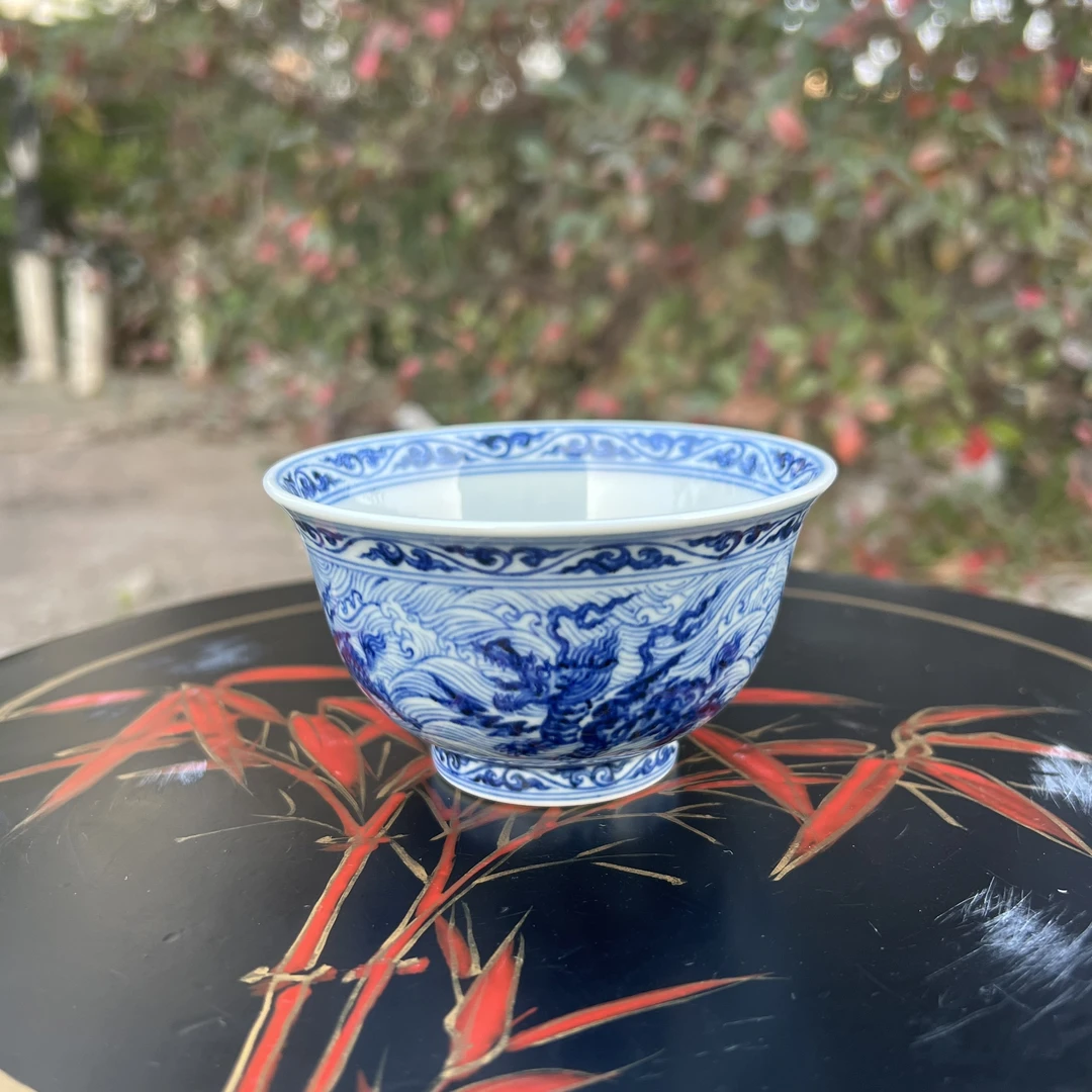 舜瓷天工一品舒斌武海怪海水纹杯主人杯陶瓷釉下彩普洱杯纯手工