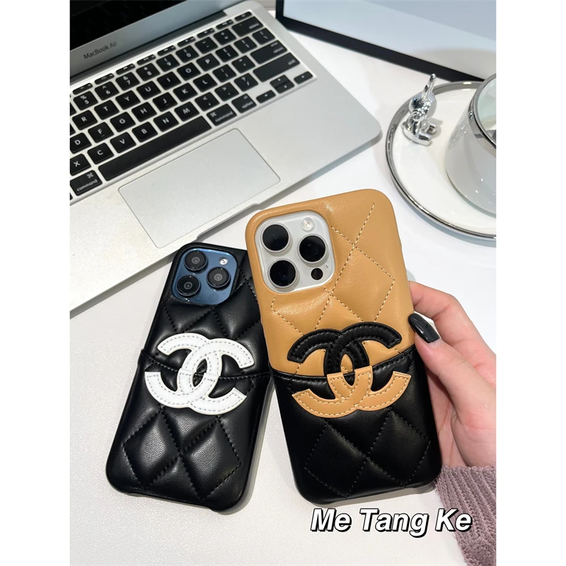 【拼接高定】iphone14promax小香菱格小羊皮13/15pro高品质12手机壳