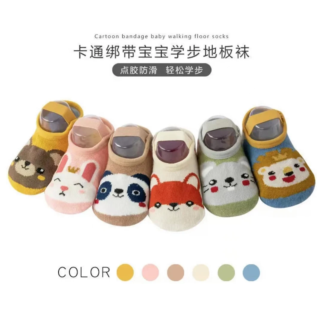 新款立体卡通低帮地板袜婴幼儿小童宝宝蹦床袜子大后跟点胶船袜