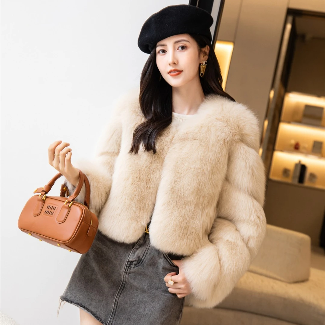 Sisters Furs 姐妹家 冬季新款进口整皮狐狸毛女装皮草外套短款