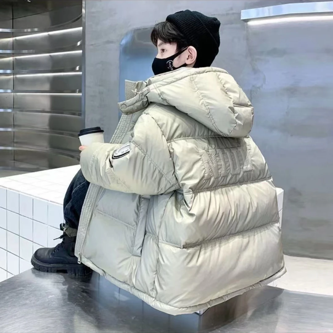 男童潮牌棉服冬季新款中大童加绒加厚免洗小洋皮外套男孩保暖棉衣