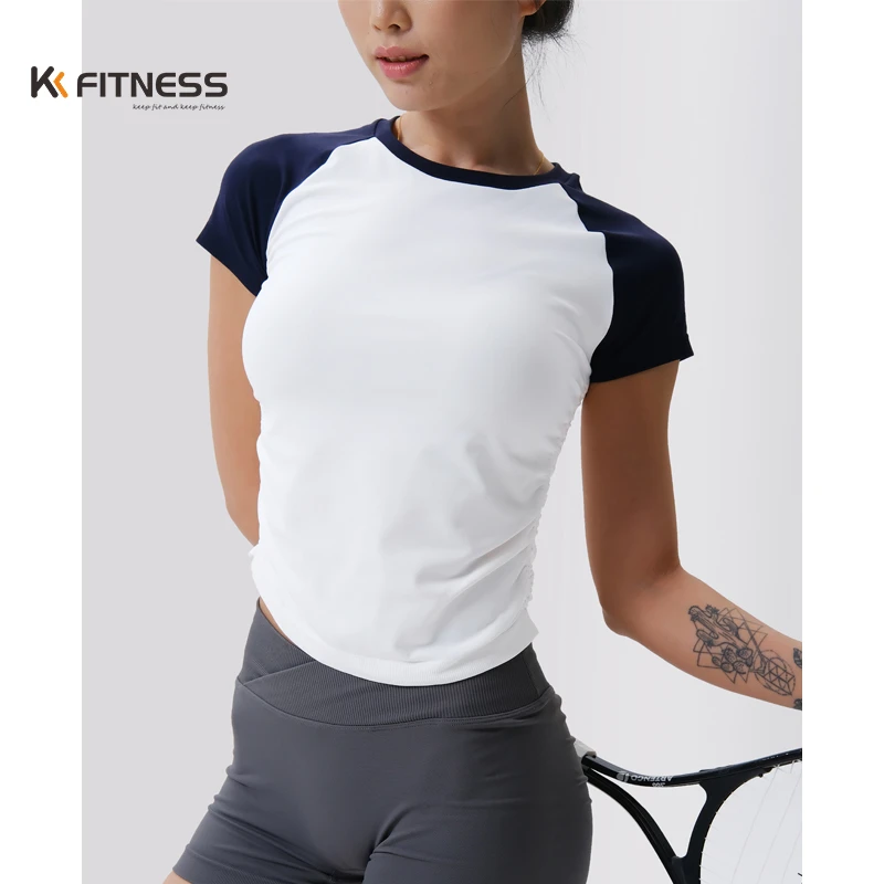 kk fitness短袖瑜伽服夏季紧身气质运动t恤女速干跑步训练健身服