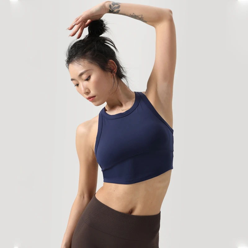 kk fitness速干运动背心女工字跑步胸垫瑜伽内衣美背健身文胸防震