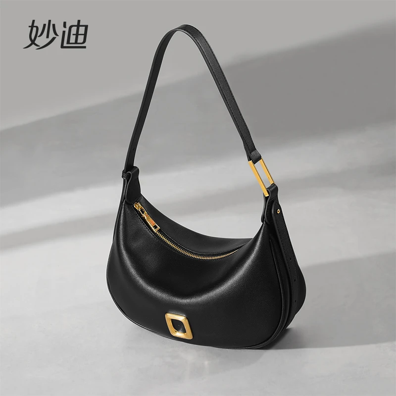 mood/妙迪新款月牙包饺子包高级感小众单肩腋下斜挎包包女9104