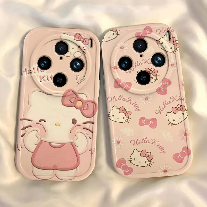 vivo x100手机壳x100pro硅胶卡通可爱全包套保护套软男女kt凯蒂猫