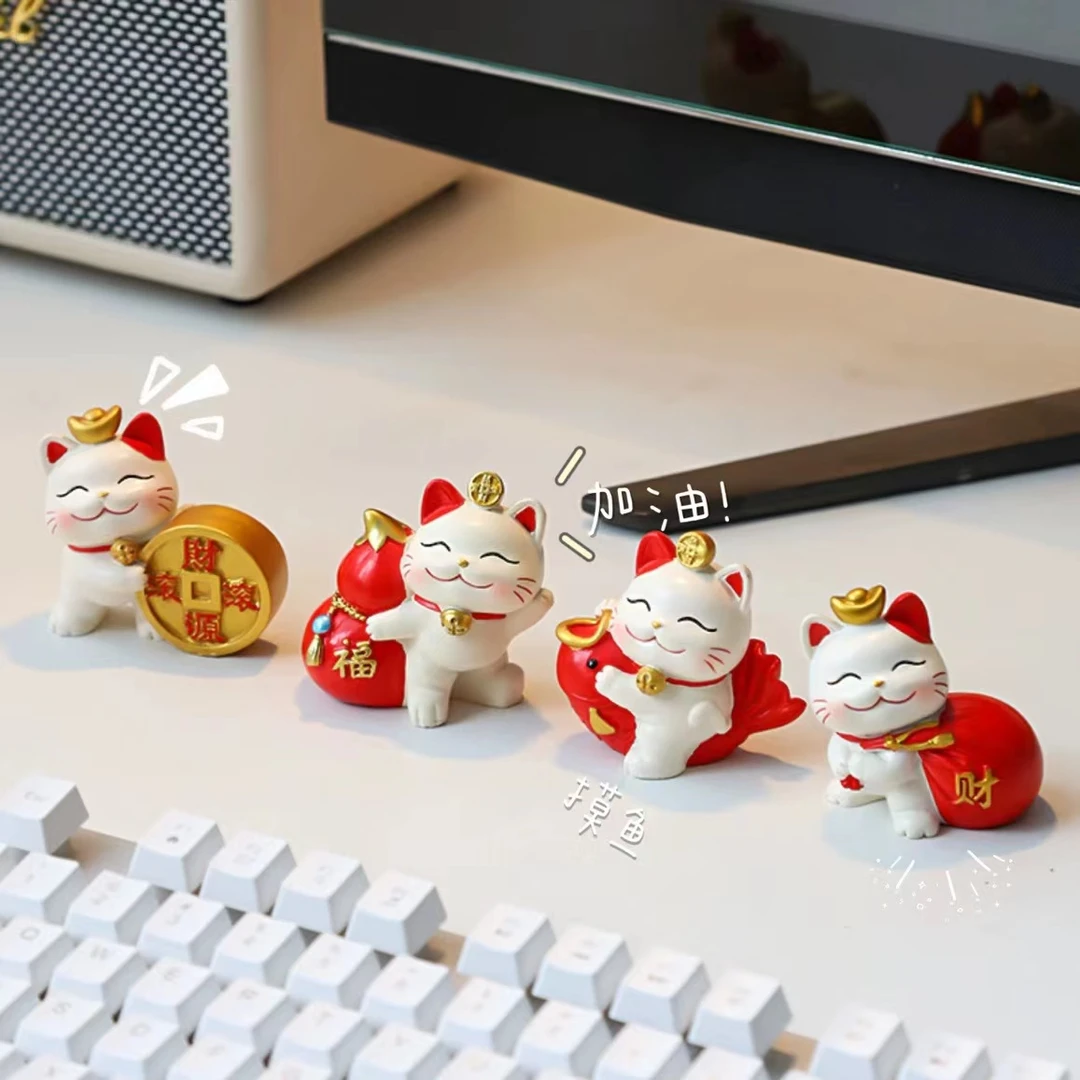 喵咪送财多款微景观猫咪玄关入门办公桌面等创意摆件拍1得5