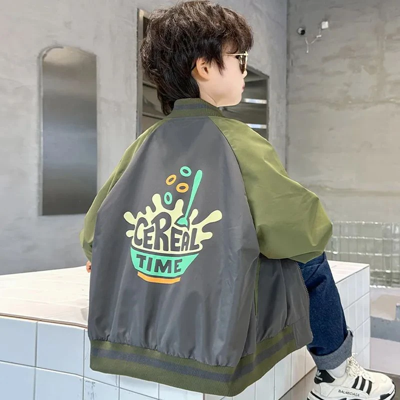 儿童春秋季外套帅气韩版男童休闲男孩洋气外套中大童