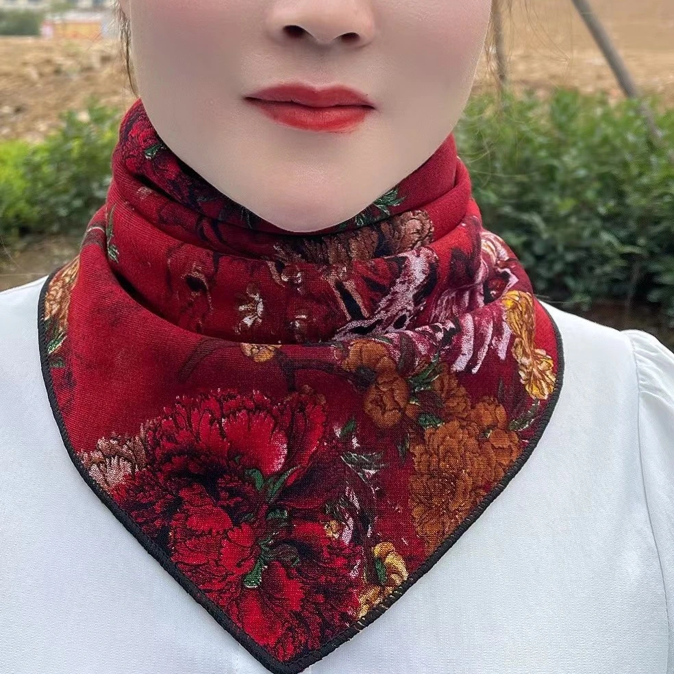 【加绒加厚加大】双排扣可调节百搭时尚护颈假领保暖三角巾围巾
