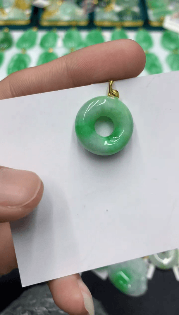 【闪购商品】翡翠颈饰18K金镶嵌117号链接