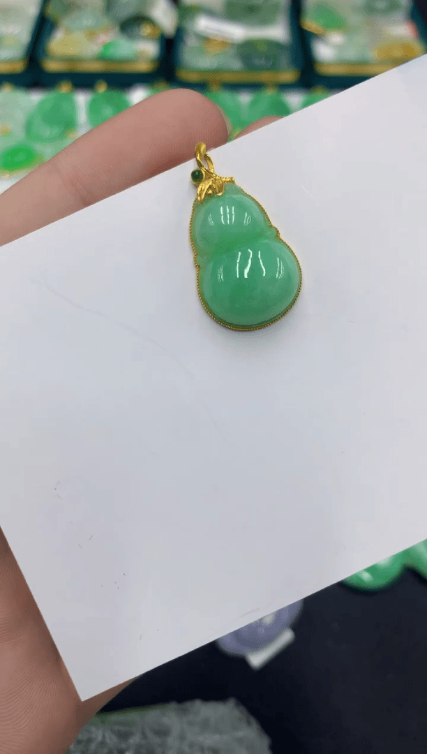 【闪购商品】翡翠颈饰18K金镶嵌128号链接