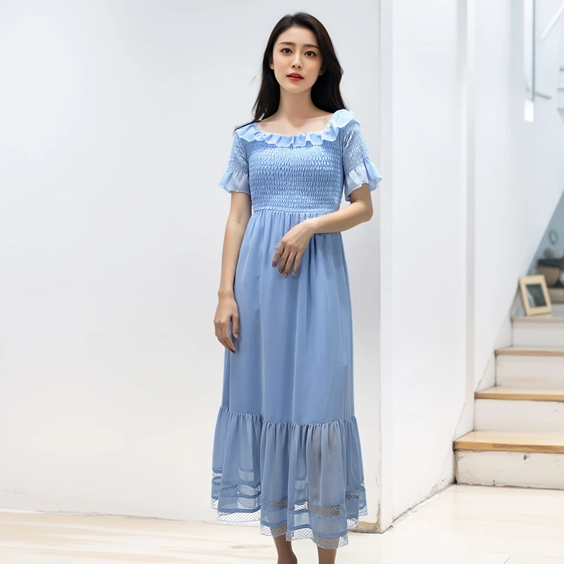 季候风正品新款吊带一字肩皱褶束胸收腰仙气连衣裙女0232LC133