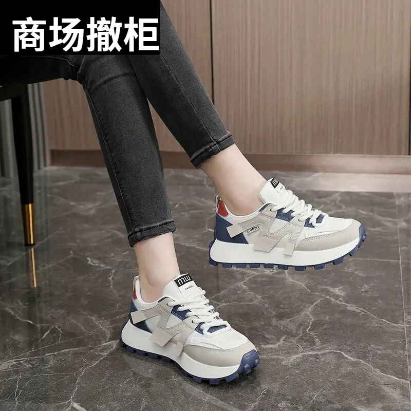 【商场同款】网红阿甘鞋女鞋2025新款百搭潮流厚底增高休闲运动鞋