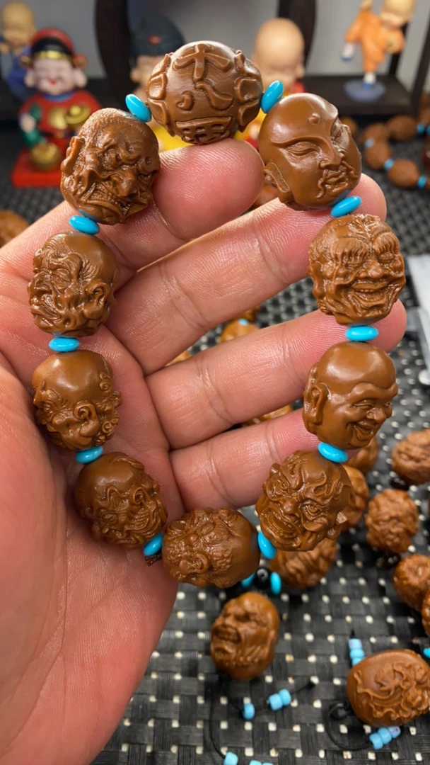 2.0山鬼十八罗汉新款罗汉雕刻手串不是紫金鼠不是橄榄核比它好