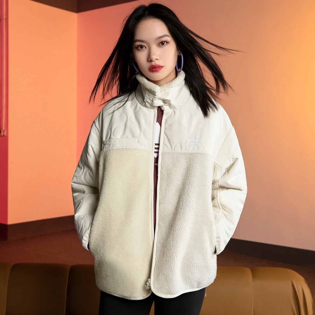 【推荐】阿迪达斯女服外套时尚拼接保暖茄克外套SHERPA JACKET 2071