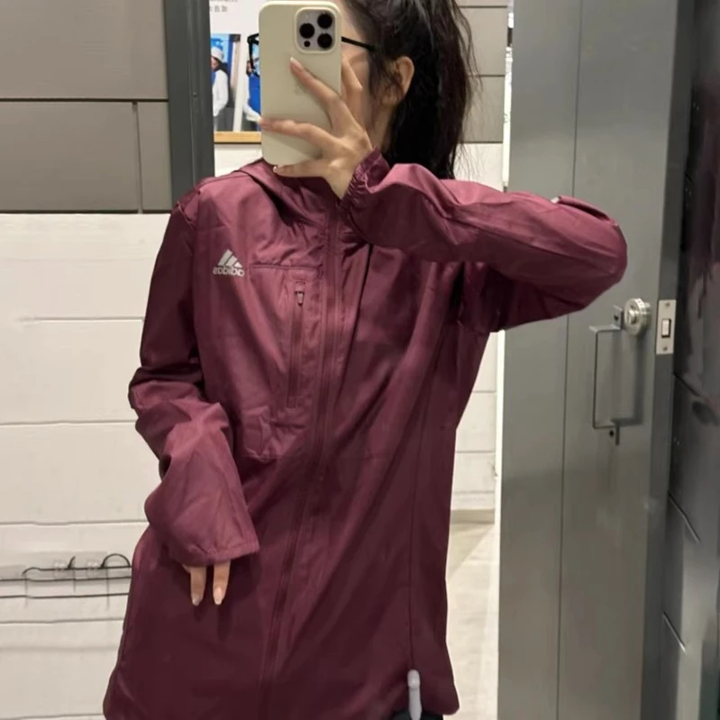 【推荐】阿迪达斯夏季男女运动休闲梭织连帽外套春季跑步 4516