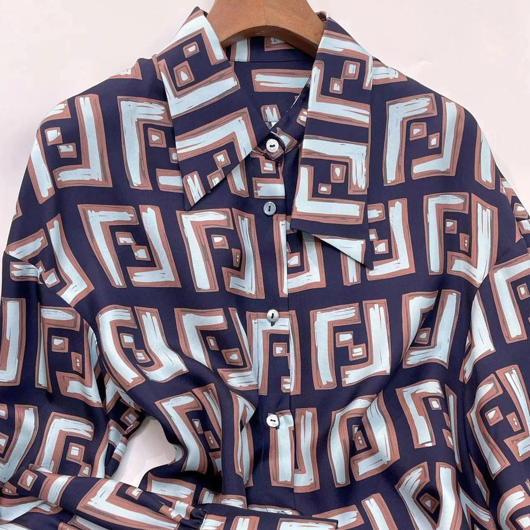 真丝衬衫女100%桑蚕丝重磅弹力斜纹绸双层领条纹衬衫72081278