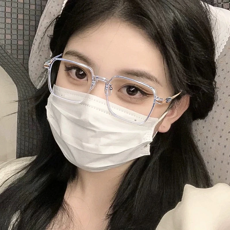 超轻透明眼镜近视女可配有度数镜片防蓝光眼睛框镜架大脸显瘦男款