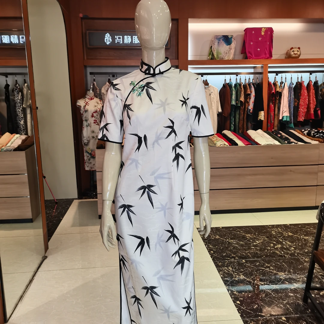 真丝印花旗袍定制