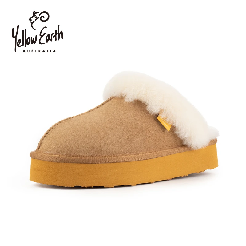 YellowEarth2025秋冬羊皮毛一体凯瑟琳拖鞋厚底保暖防滑家居61P
