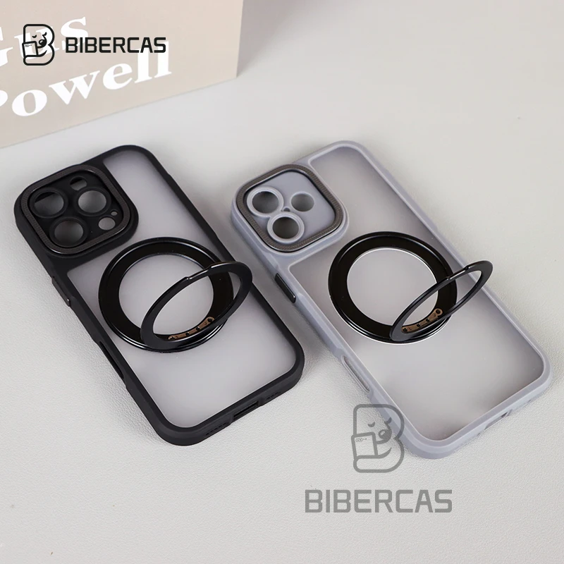 BIBERCAS苹果手机壳适用iPhone15/14/13ProMax360支架透明壳WS