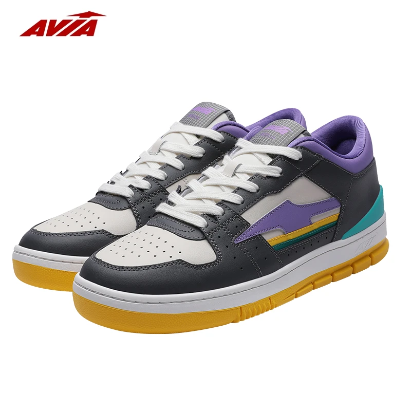 AVIA825R男款白灰紫明星同款复古潮流时尚百搭运动透气低帮板鞋