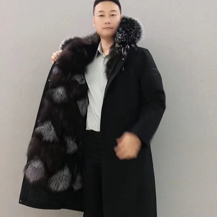 【大长款】110款狐狸毛内胆兔毛袖子高端男士加厚保暖派克